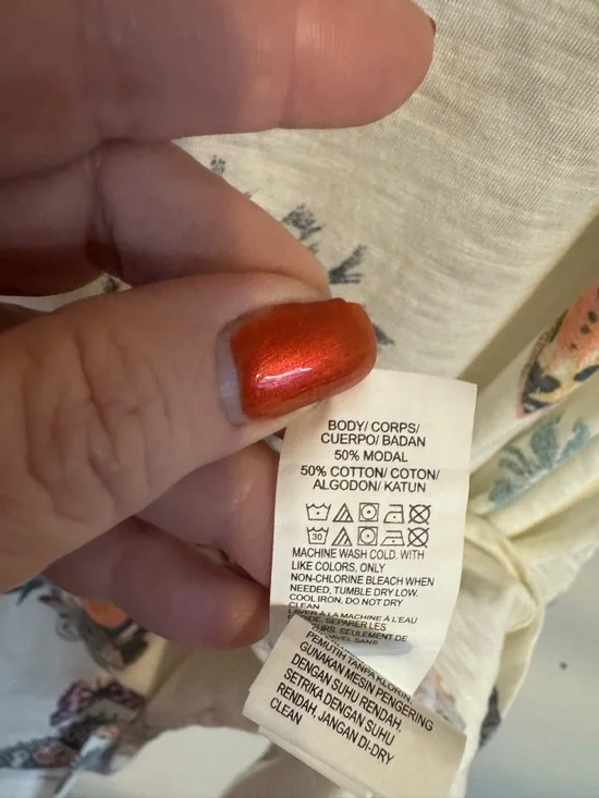 Lucky Brand Cream Short-Sleeve Tee  Floral & Butterfly Print PLUS: 2X    #A - Picture 7 of 8